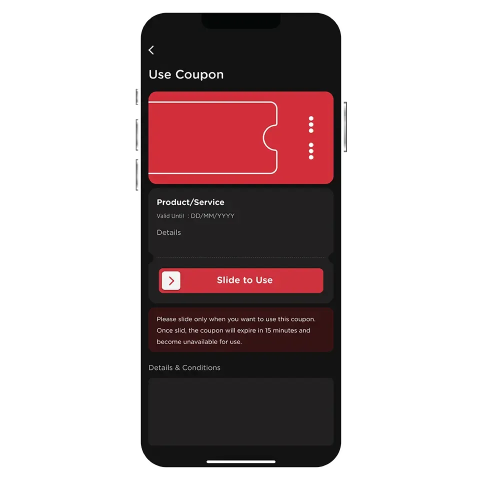 Slide to use coupon