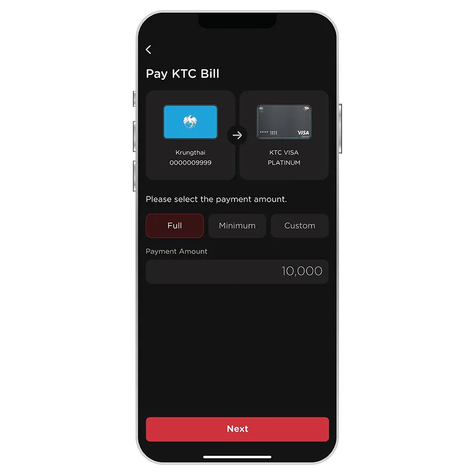 Select amount to pay