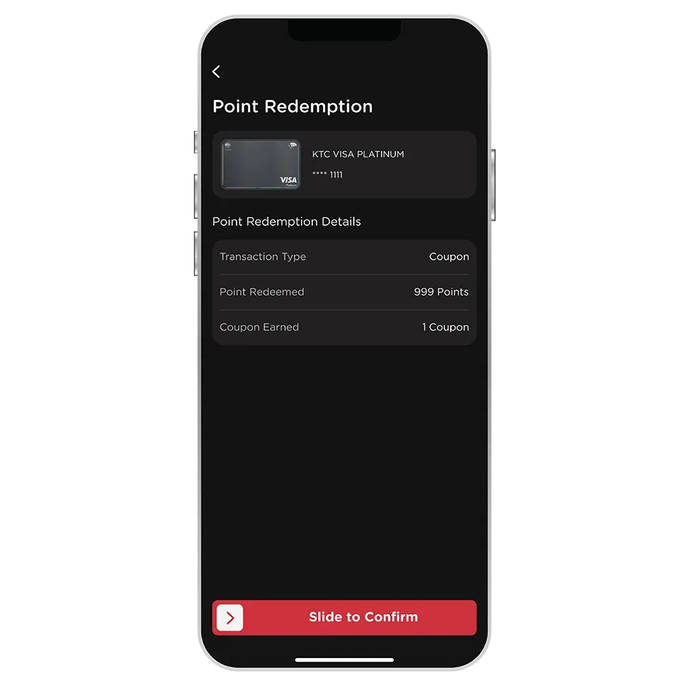 Review transaction information <br>and slide to confirm