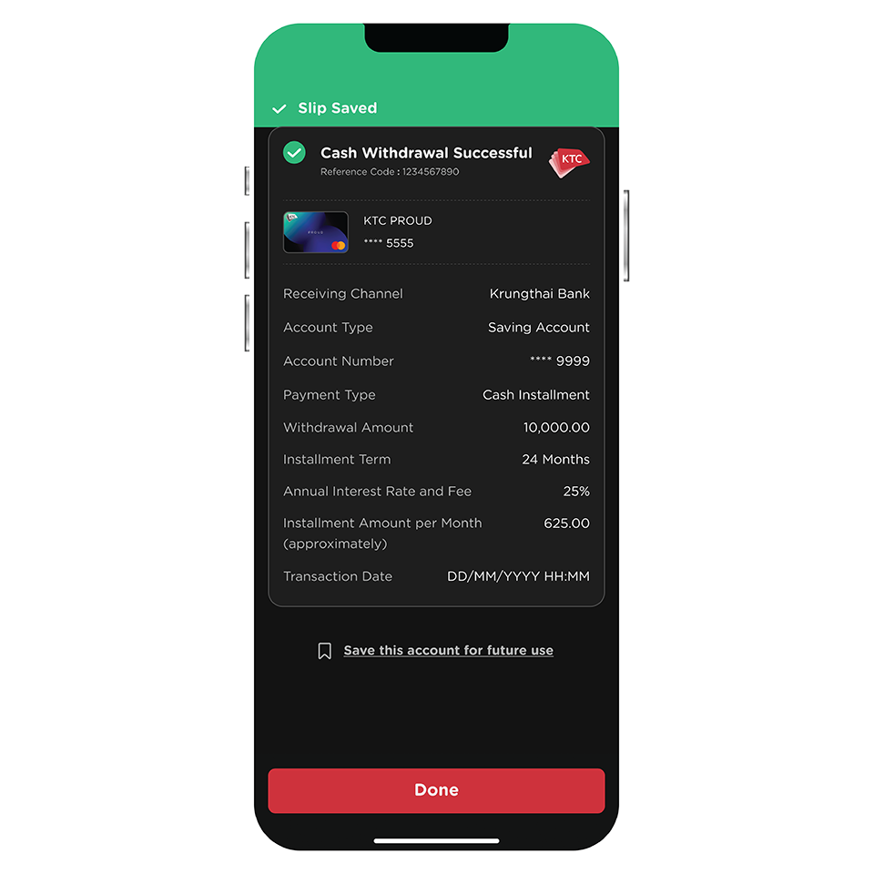 Cash Withdrawal successful