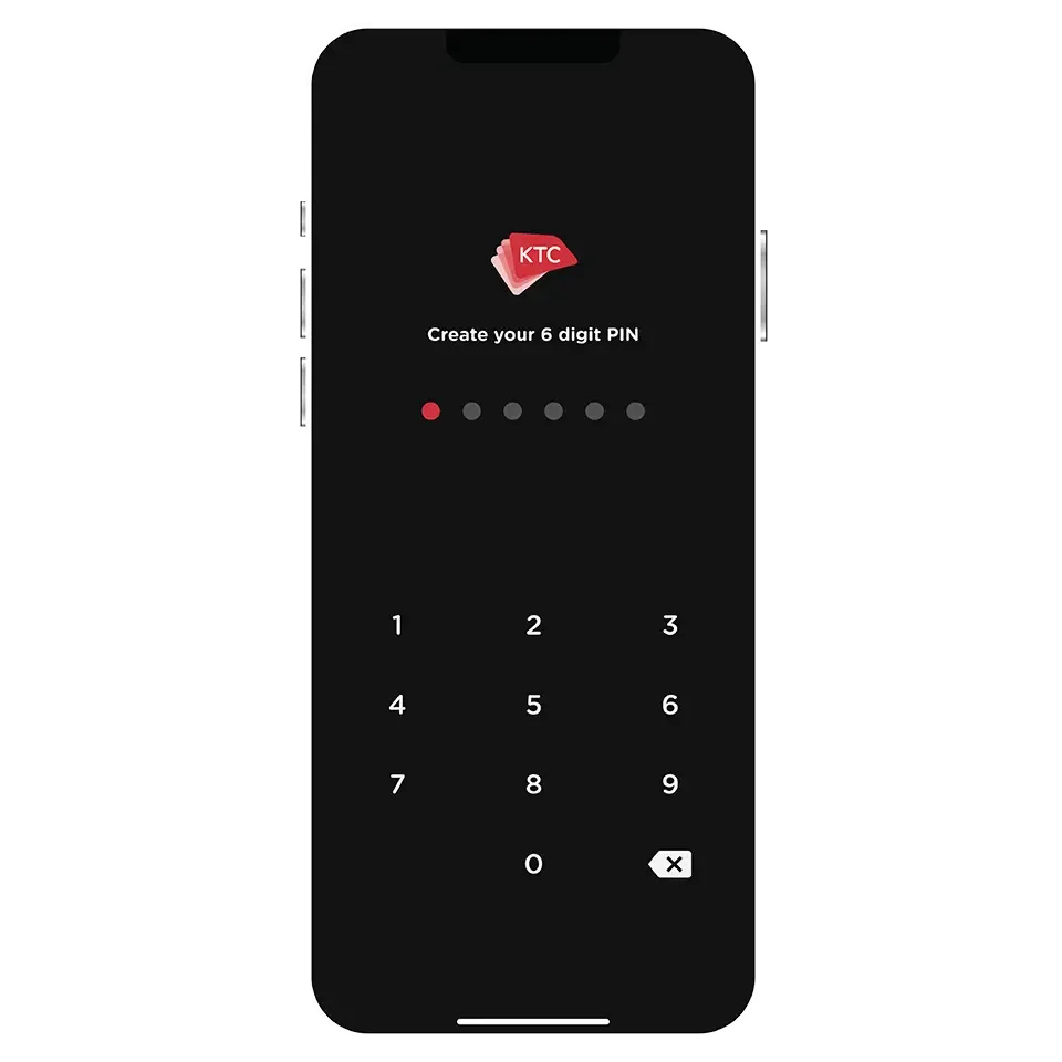 Set and confirm<br> a 6-digit PIN code for app access