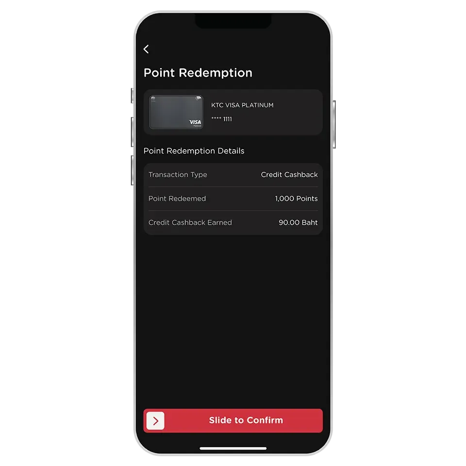 Review transaction information and slide to confirm