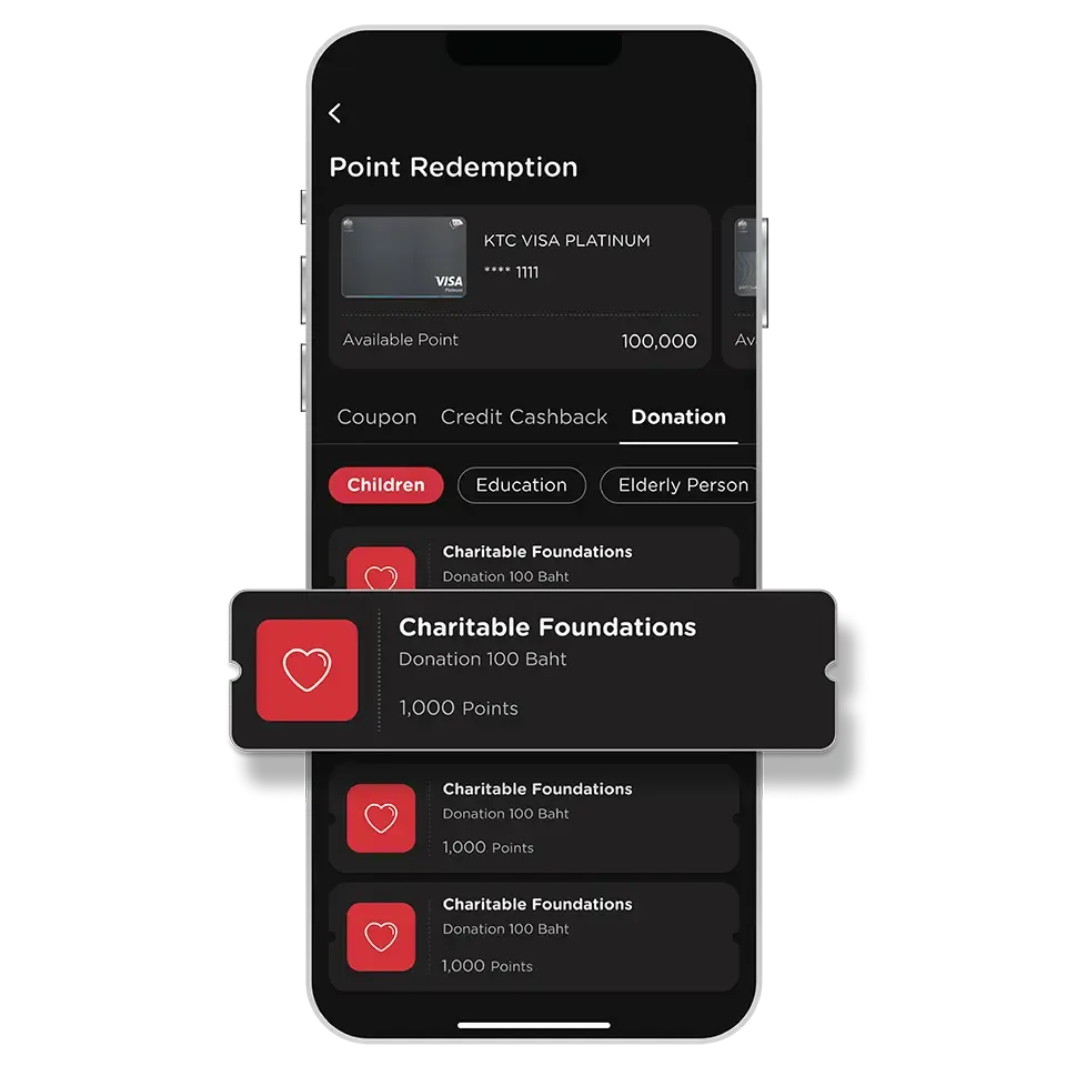 Select KTC Card then select “Point Redemption”