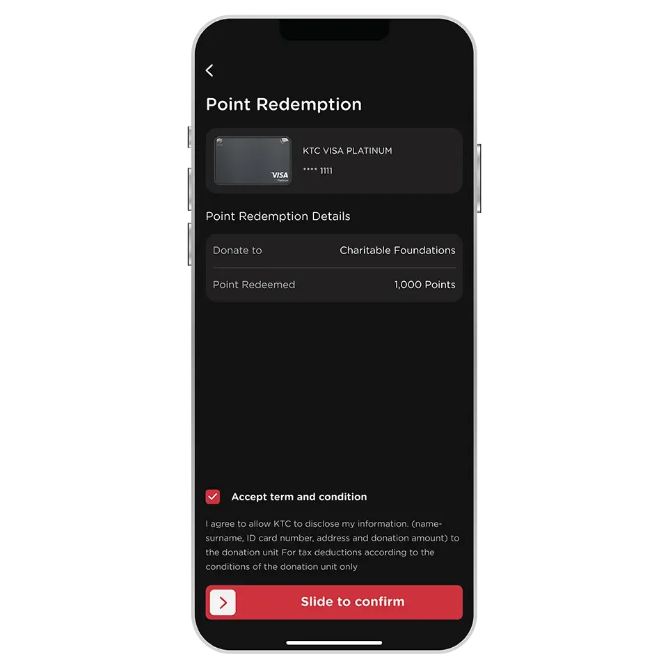 Review transaction information and slide to confirm