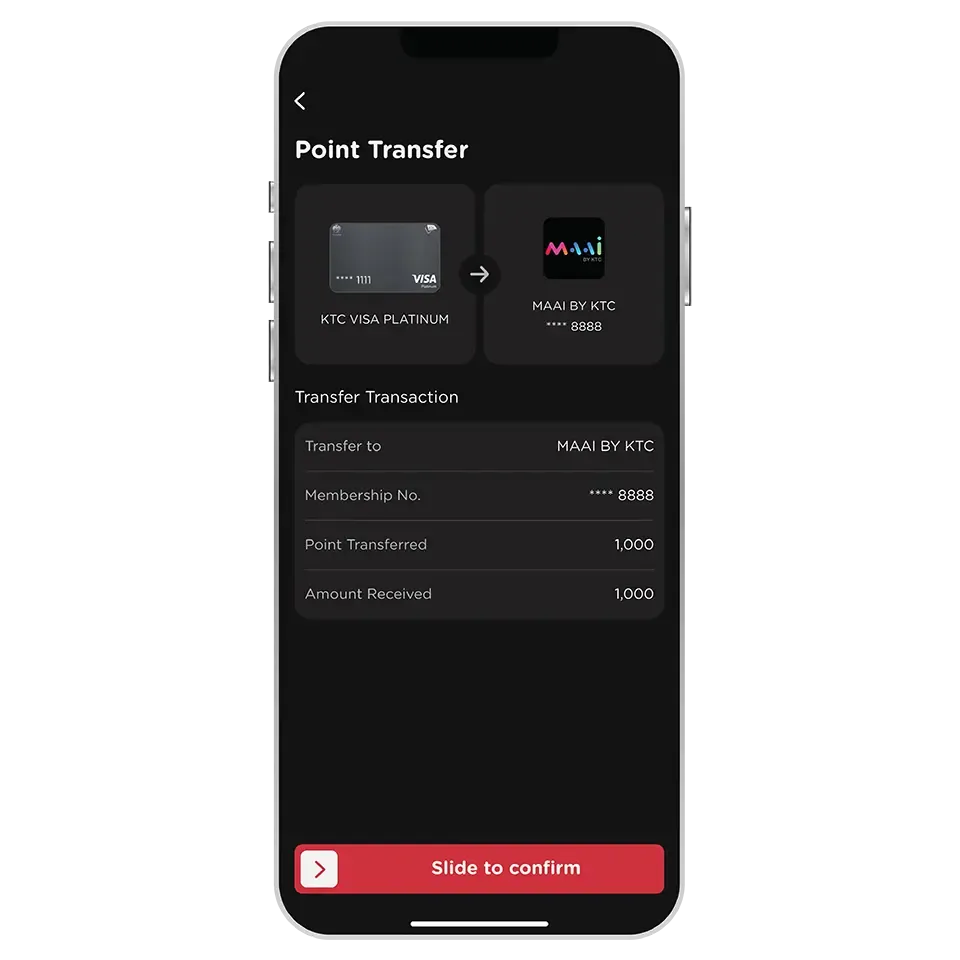 Review transaction information and slide to confirm