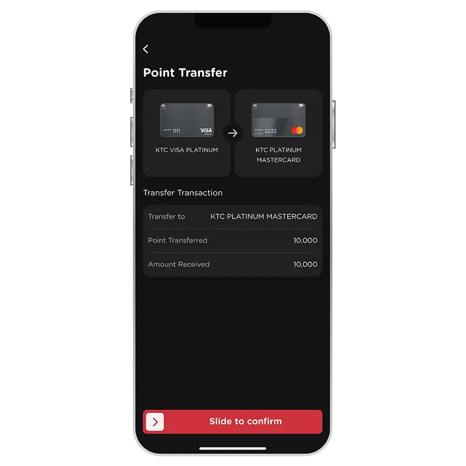 Review transaction information and slide to confirm