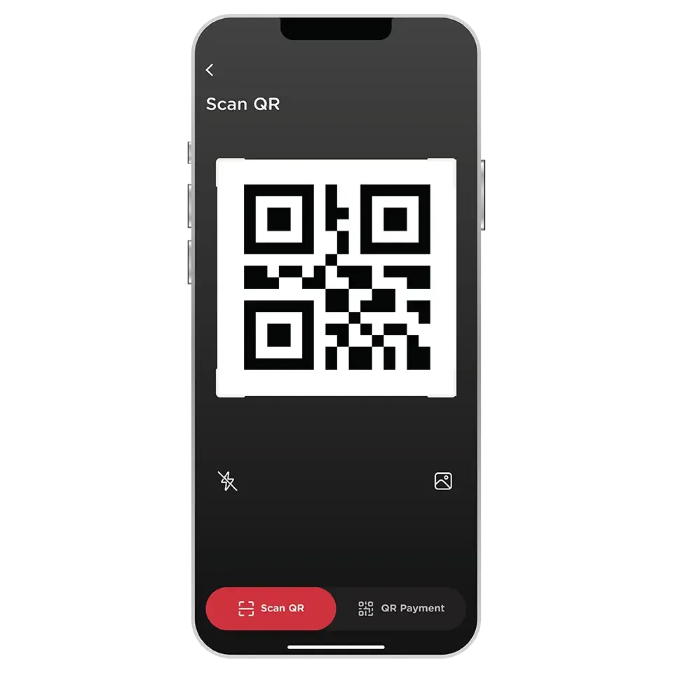 Scan or select <br>merchant's QR