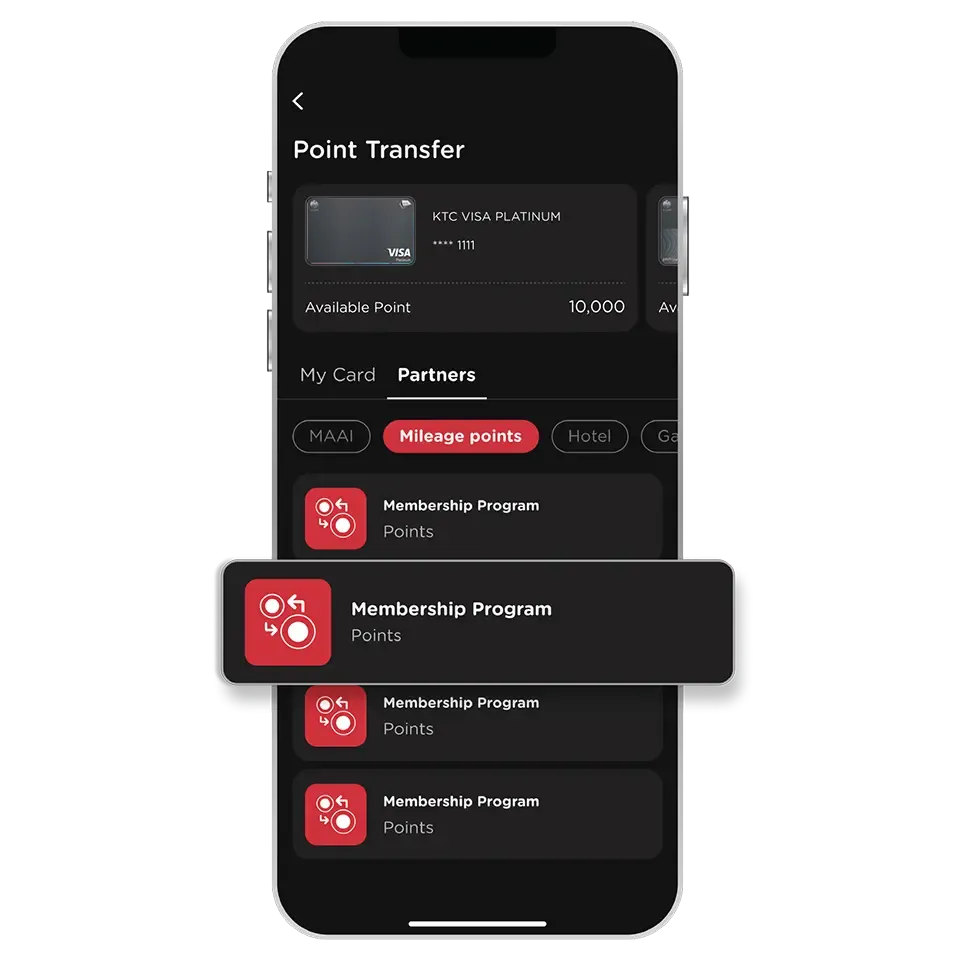 Select "Partners" tab, <br>choose a category and <br>a membership program