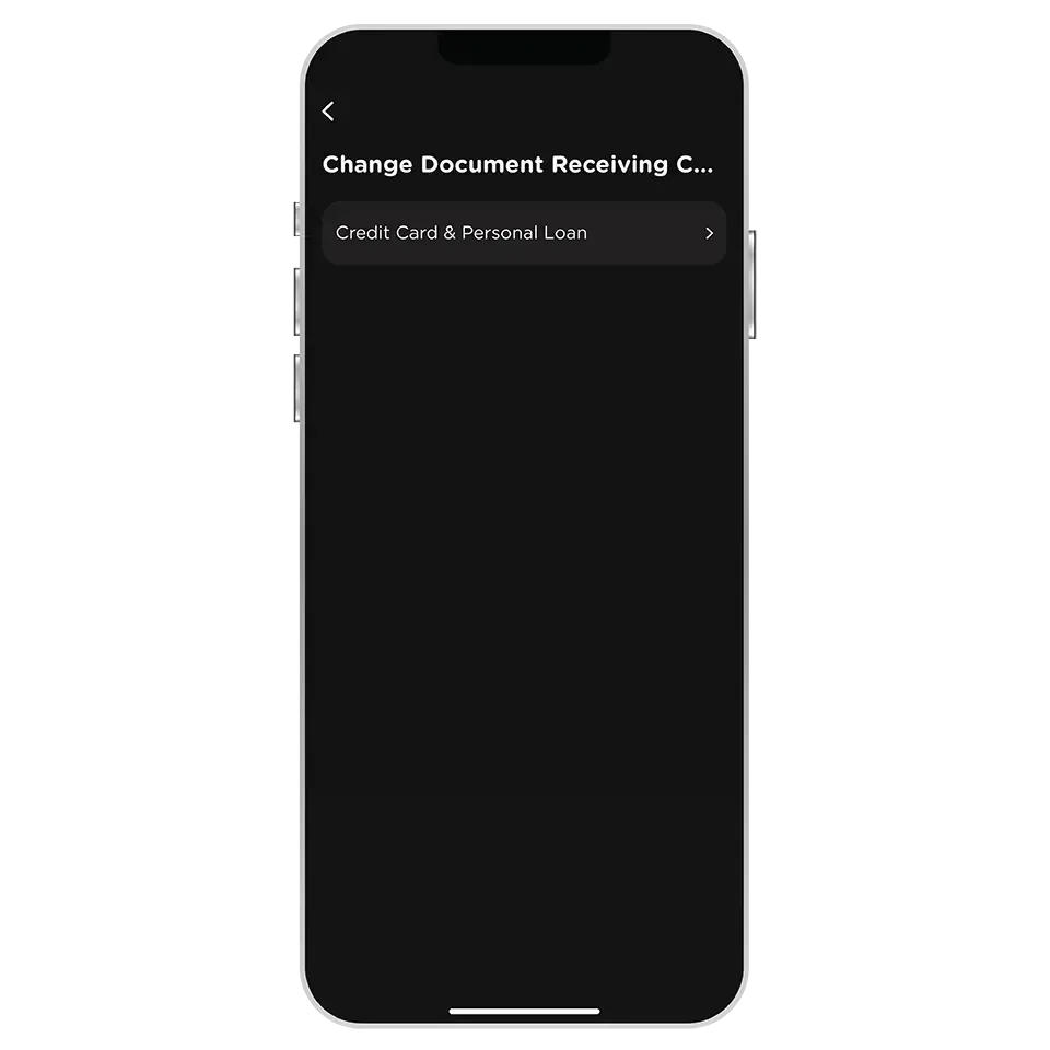 Select "Credit Card & Personal Loan"