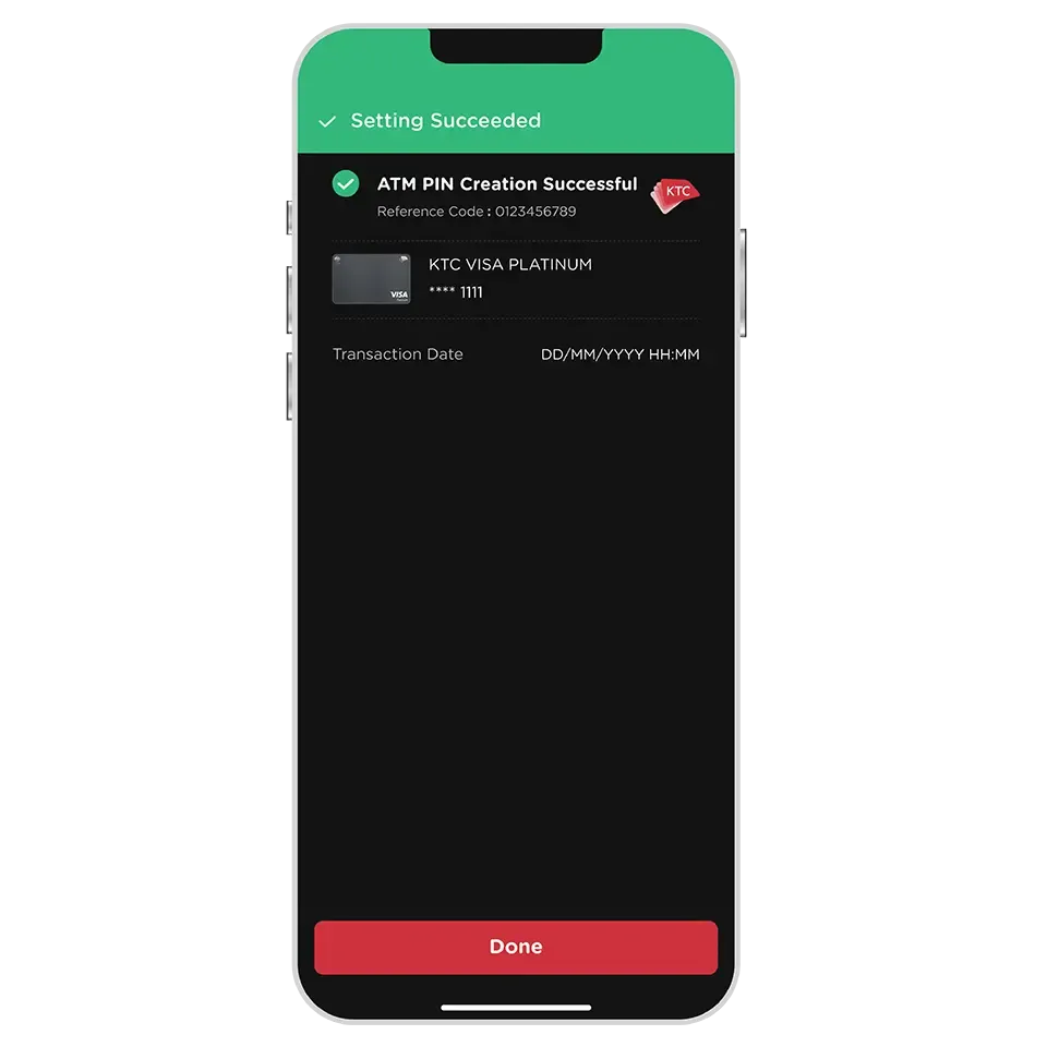 ATM PIN creation successful